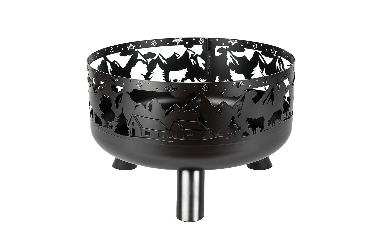 Barbecue a Legna Ø60x39 cm Soffio in Acciaio Nero Alta Temperatura