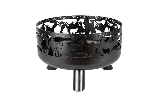 Barbecue a Legna Ø60x39 cm Soffio in Acciaio Nero Alta Temperatura