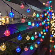Luminaria esterna per camping con effetto bolle di vetro colorato, modello USB, 10 metri, 80 luce (sempre luminosa), 2 pezzi