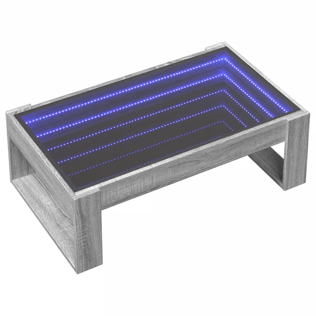 Tavolino da salotto | Tavolino da caff¨¨ | Tavolino da Soggiorno con LED Infinity Grigio Sonoma 90x53x30 cm