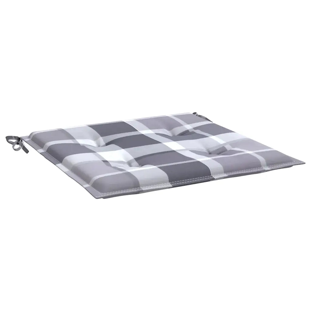 Cuscini per Sedia 6 pz a Quadri Grigi 40x40x3cm Tessuto Oxford