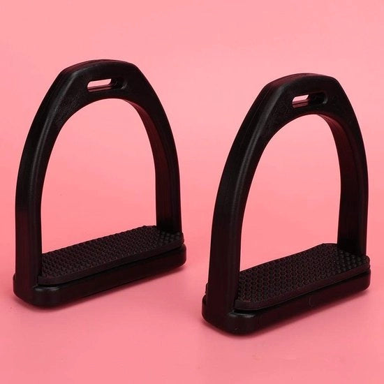 Set di Staffe da Cavallo a Doppia Frazione con Alta Resistenza - 2 Pezzi - Materiale Antiscivolo in Plastica - Manubrio di Sicurezza - Materiale di Alta Qualità - Peso 345-555g - Staffe da Cavallo