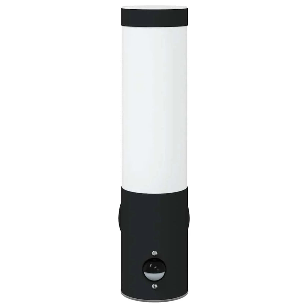 Set di 2 moderne applique da giardino impermeabili 12 x 8,5 x 29 cm acciaio inox nero 02_0056488