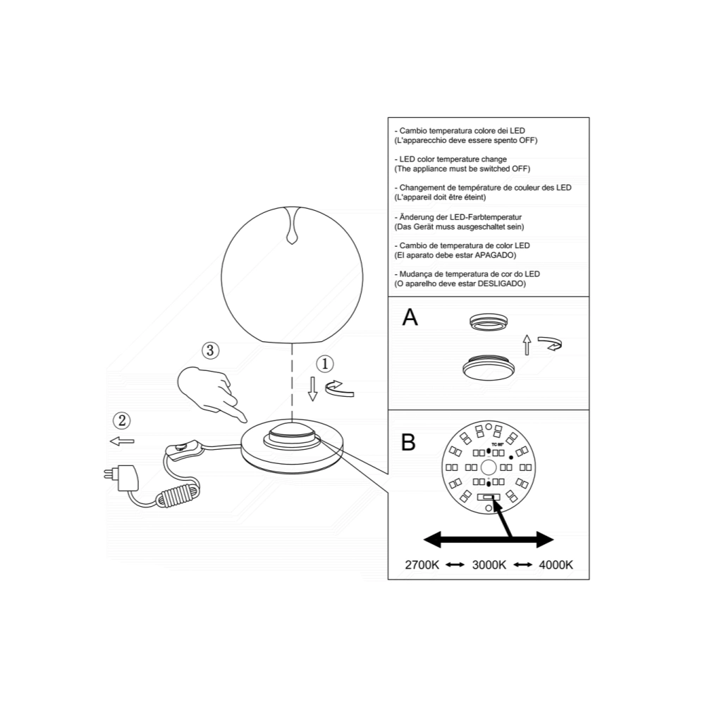 Ariel - Lampada da tavolo trasparente Fabas Luce - LED 11W dimmerabile Touch - Vetro borosilicato trasparente con goccia