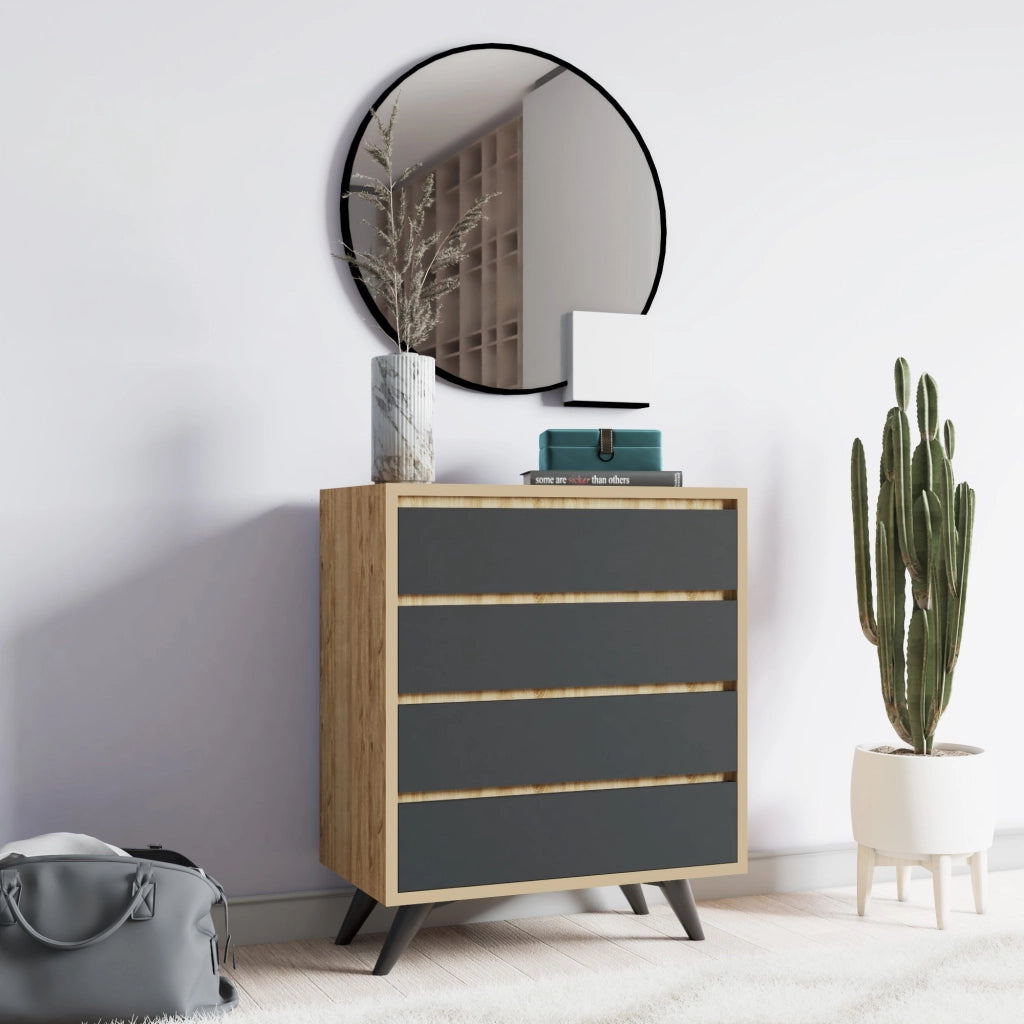 Cassettiera in legno "Suvera" - 70 x 40 x 86 cm - Marrone