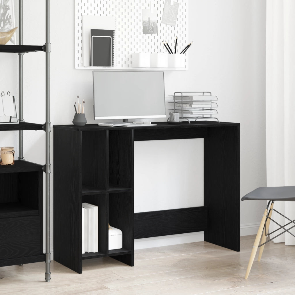 Scrivania  Nera in Rovere 102,5x35x75 cm in Legno Ingegnerizzato