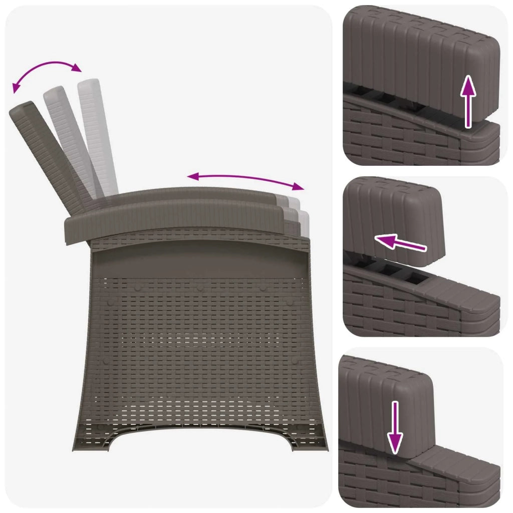 Set da Pranzo per Giardino 5 pz Grigio chiaro e Antracite PP 3430116