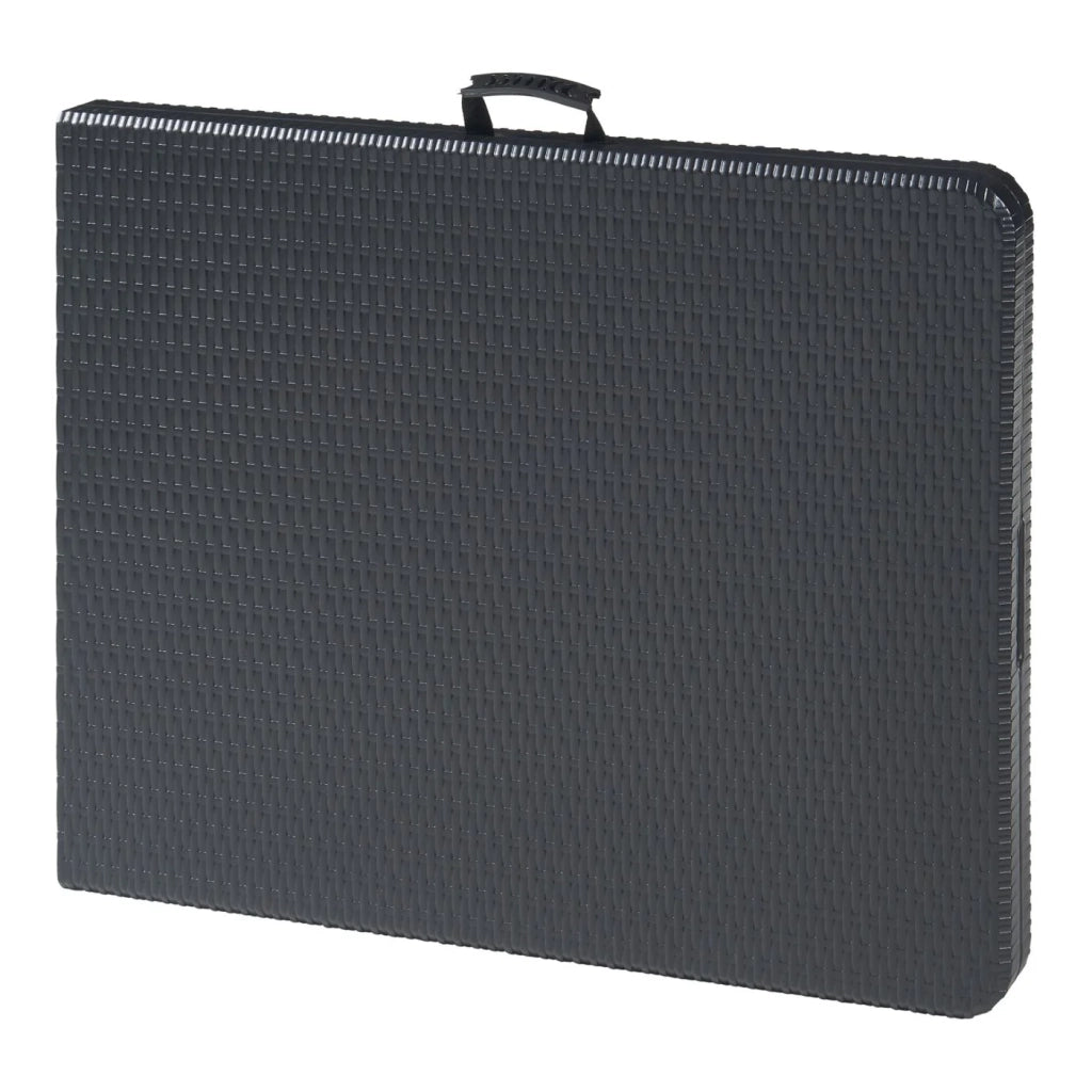 Tavolo da campeggio pieghevole 180 x 75 x 72 cm effetto rattan nero 03_0011001