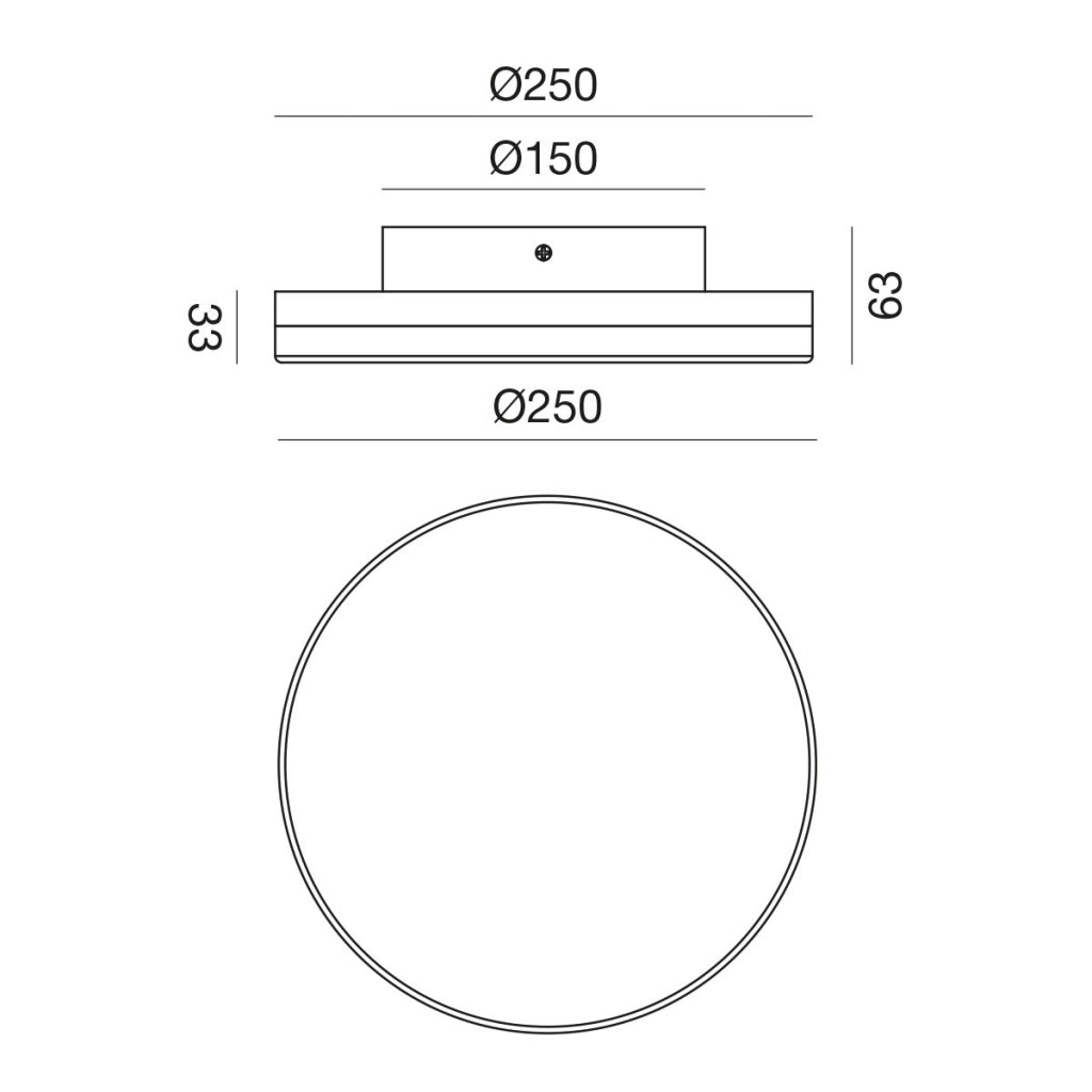 Plafoniera GPL360 Rotonda in Alluminio Grigio Antracite - 24W LED CCT Selezionabile 3000K/4000K IP65 - Gealuce per Esterni