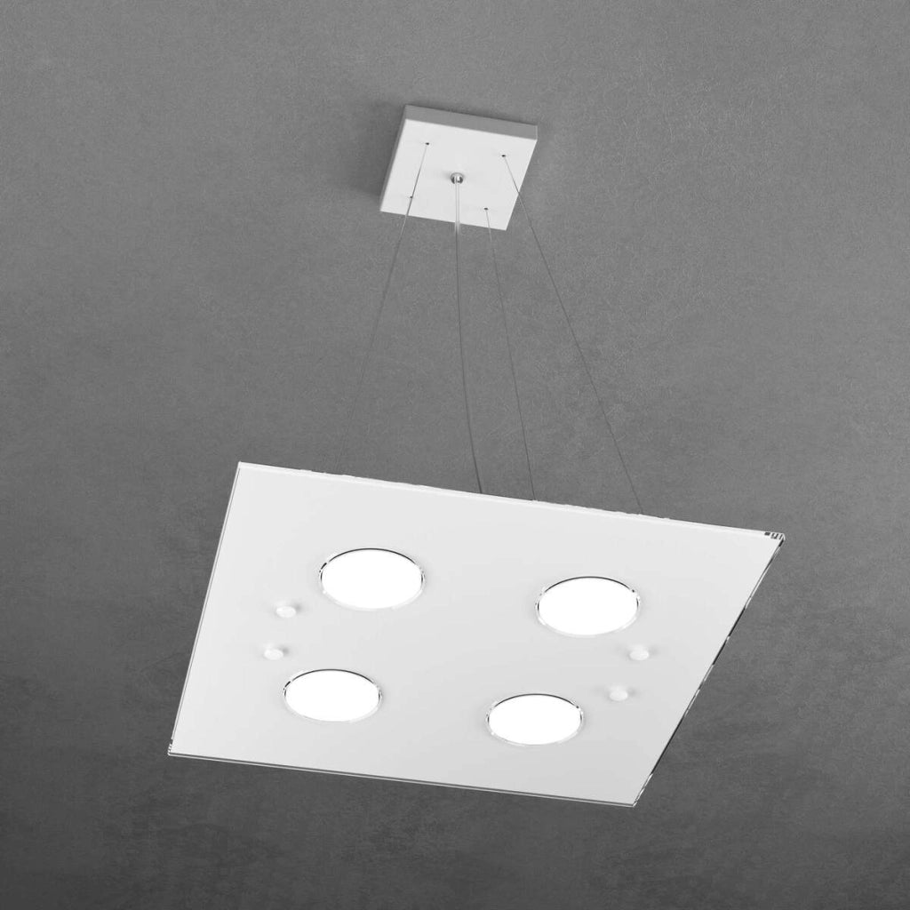 PATH SOSPENSIONE 4 LUCI ATTACCO GX53 QUADRA BIANCO