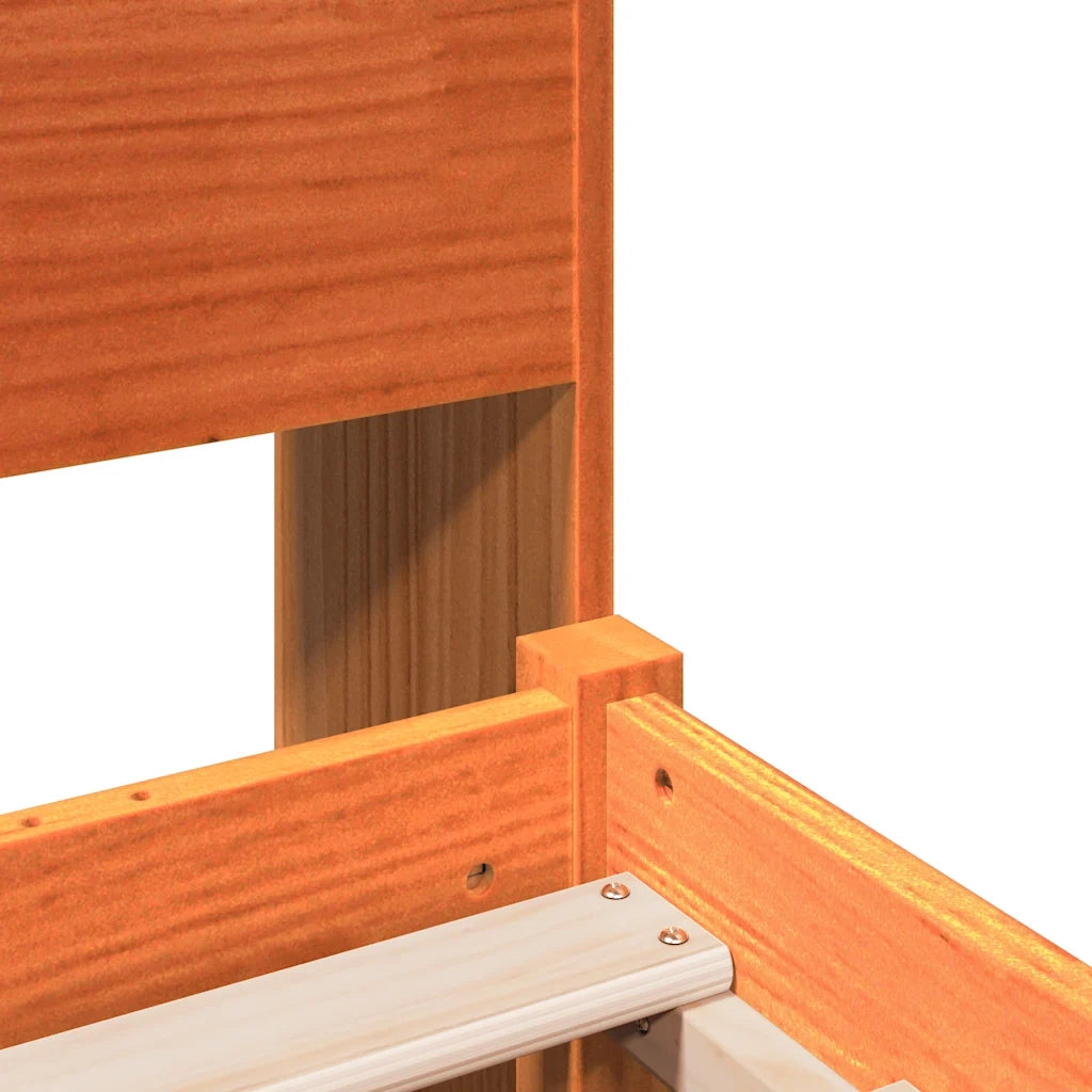 Letto Libreria senza Materasso Marrone Cera 160x200 cm Legno 3321919