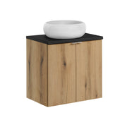 Set mobili bagno 60 cm con piano e lavabo da appoggio Wiki Nova Oak 60 x 1401 x 40 cm