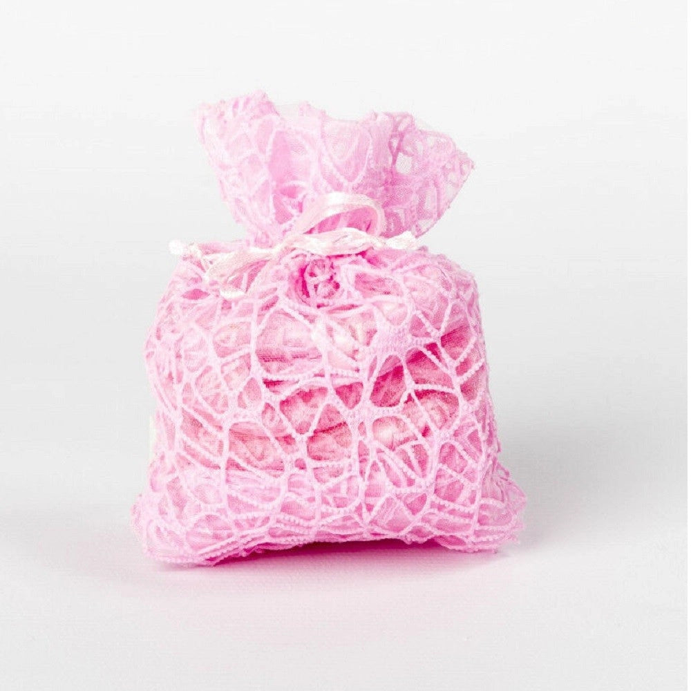 Trade Shop - 24 Pz. Sacchetti Rete Organza Porta Confetti Matrimonio Battesimo Bomboniera -