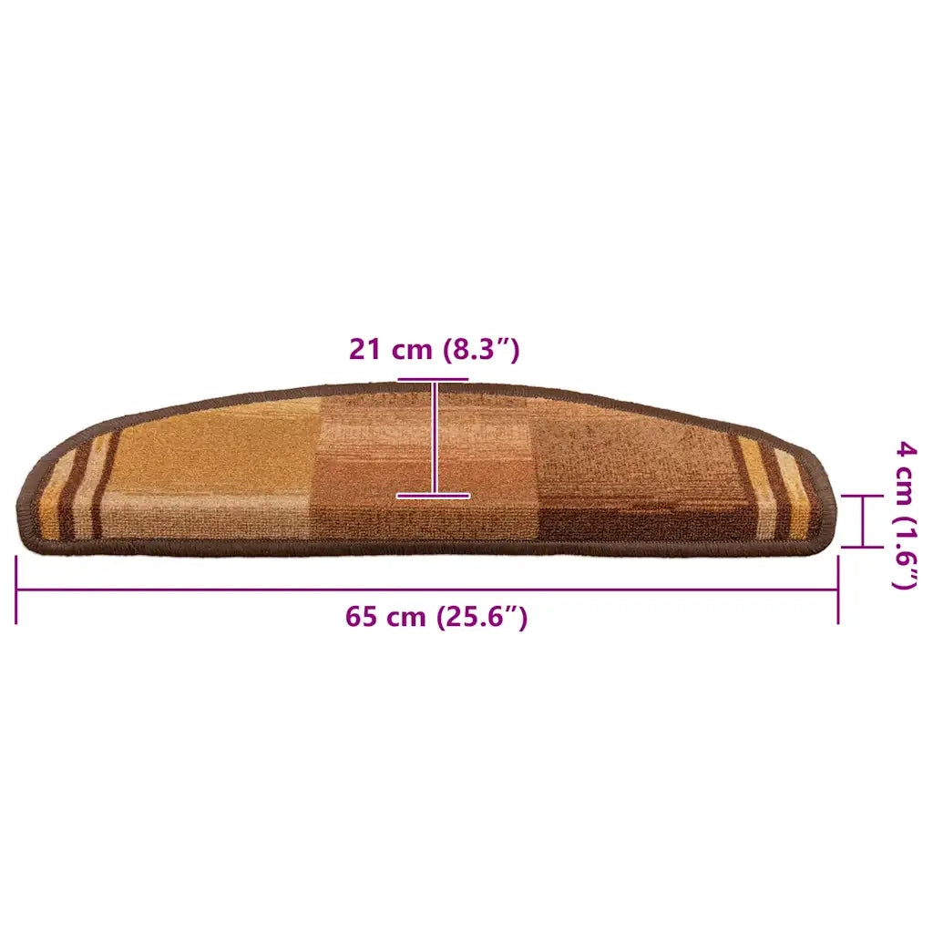 Tappetini Autoadesivi per Scale 15 pz Marronie 65x21x4 cm 322413