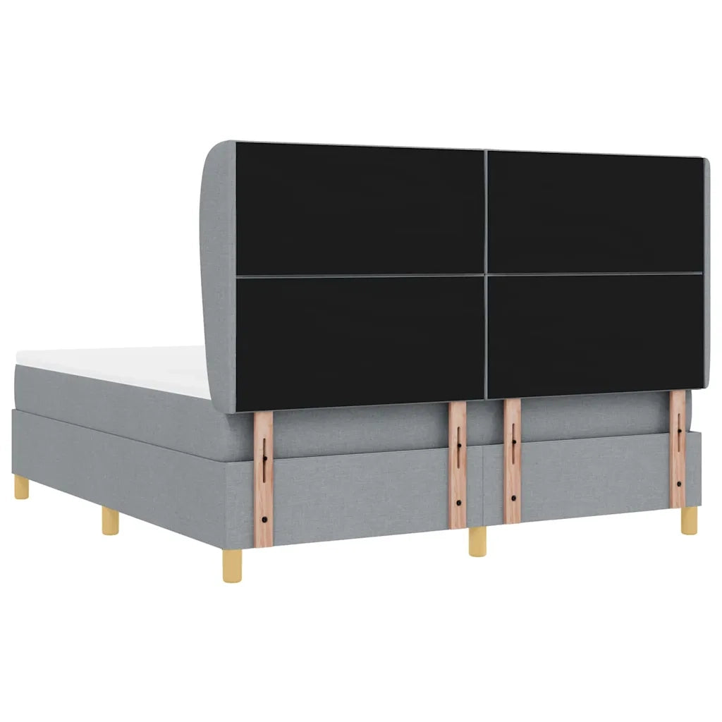 Letto a molle con testiera Grigio chiaro 200 x 180 cm Tessuto 3340830