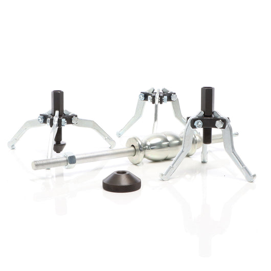 Set 5 pezzi estrattori a 3 bracci per cuscinetti interni ed esterni con martello scorrevole