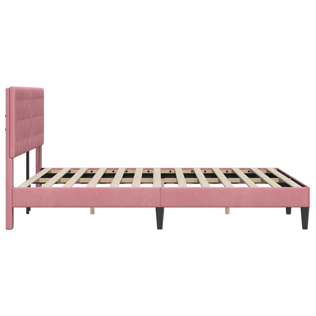 Struttura del letto con testiera Rosa 120 x 200 cm Velluto 42027658