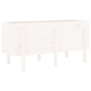 Fioriera rialzata per piante e fiori adatta a terrazze e giardini 121 x 50 x 57 cm legno di pino massiccio bianco 02_0039356