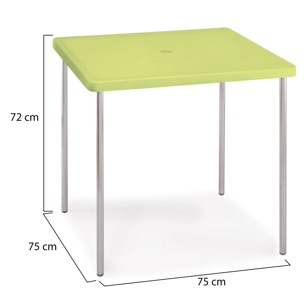 Brownstown, Tavolo da Esterno 4 Posti Made in Italy, 75x75x72h cm Verde