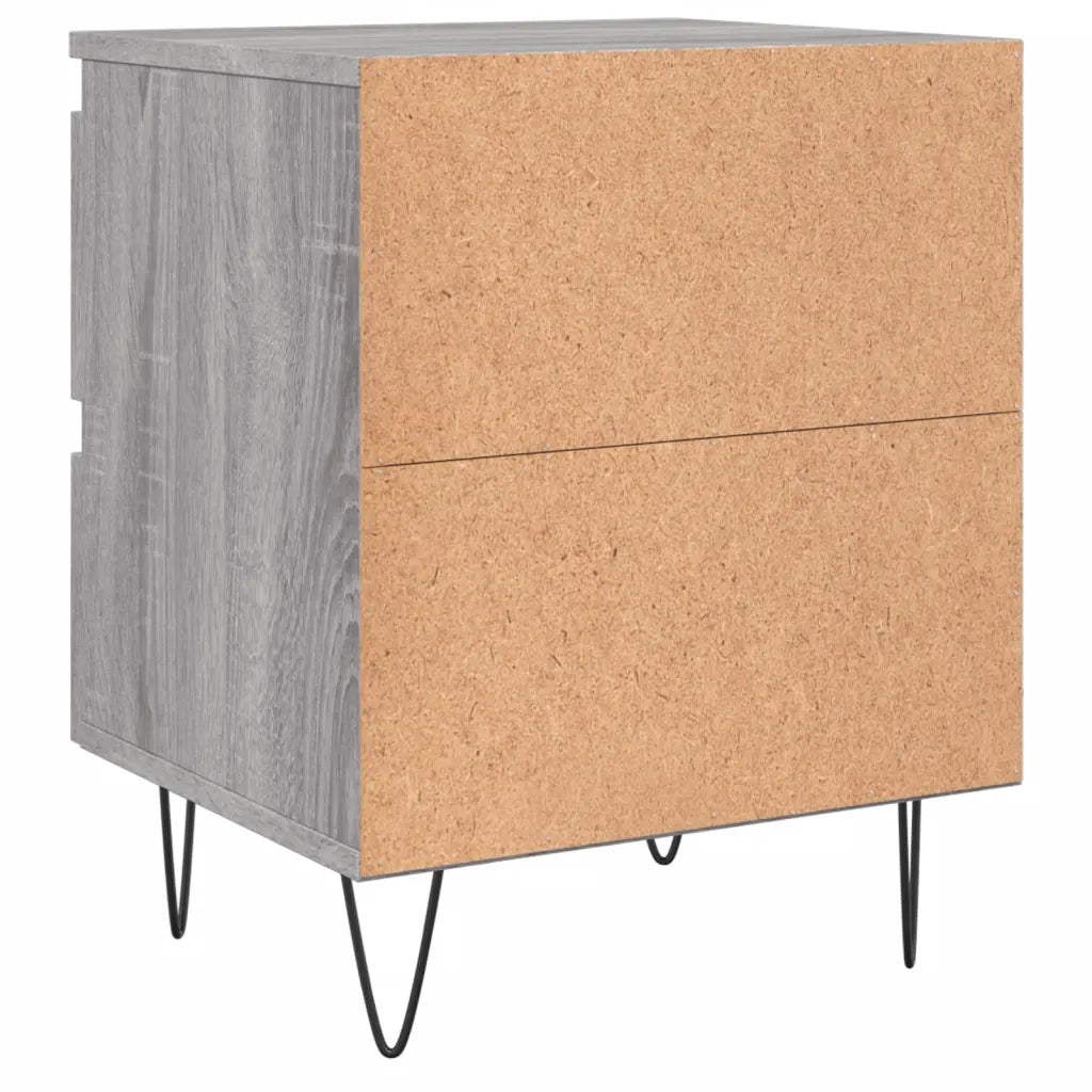 Set di 2 Comodini | Armadio da Notte | Mobiletto da notte Grigio Sonoma 40x35x50 cm in Legno Multistrato