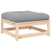 Poggiapiedi da Giardino con Cuscino in Legno Massello di Pinocod mxl 118703