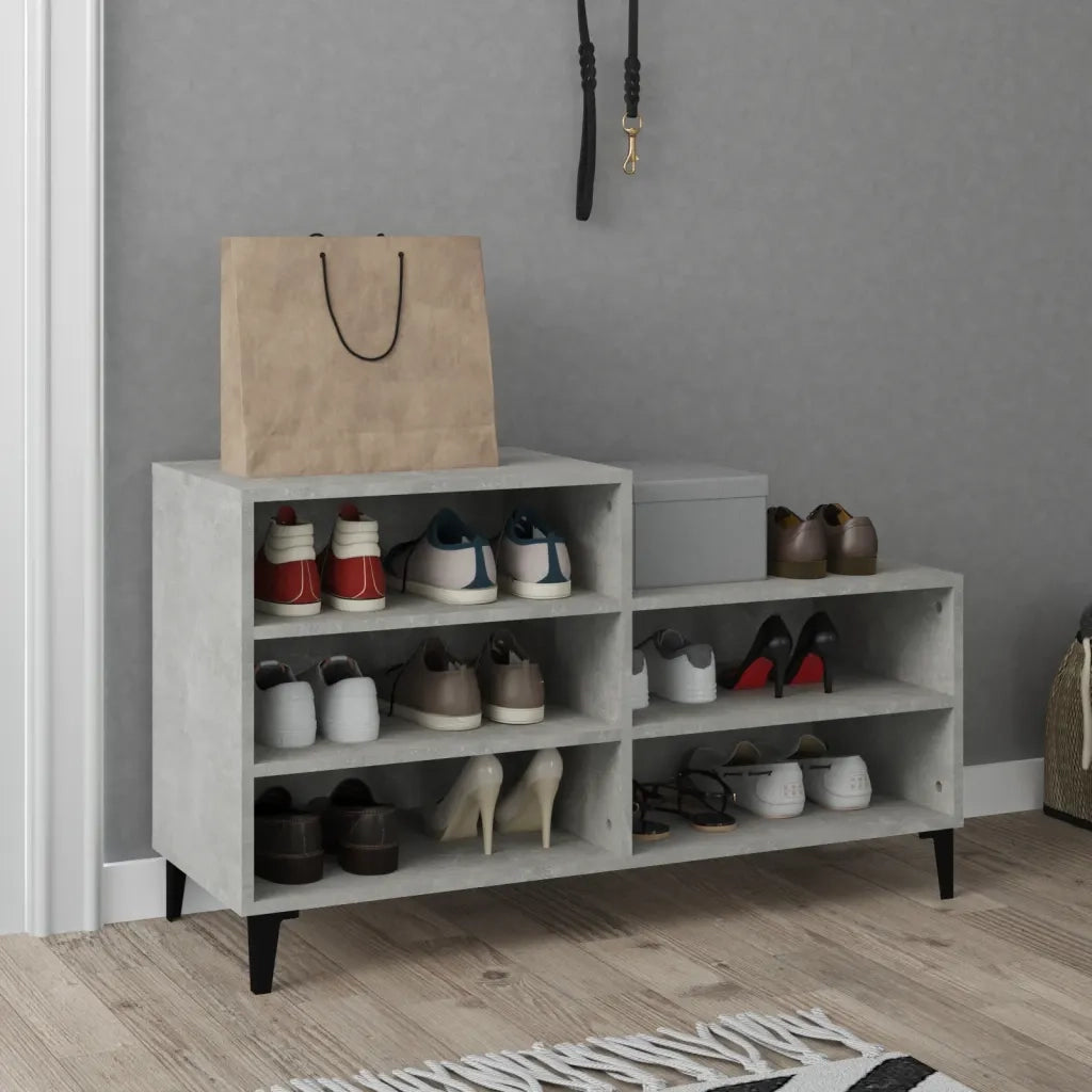 Scarpiera | Mobile per scarpe Grigio Cemento 102x36x60 cm in Legno Multistrato