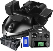 Carrello per Pesci di Alta Qualità – Baitboat Guidato a Distanza – Capacità di Carico 2kg - Controllo a Distanza e GPS - Visibilità Notturna – Portata 500m – Batteria 12000mAh – Alta Qualità - Nero