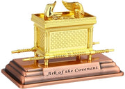 Replica dell'Arca dell'Alleanza Tavola in lega dorata Figura dell'Arca dell'Alleanza Replica testimonianza ebraica Judaica Israelelica Replica