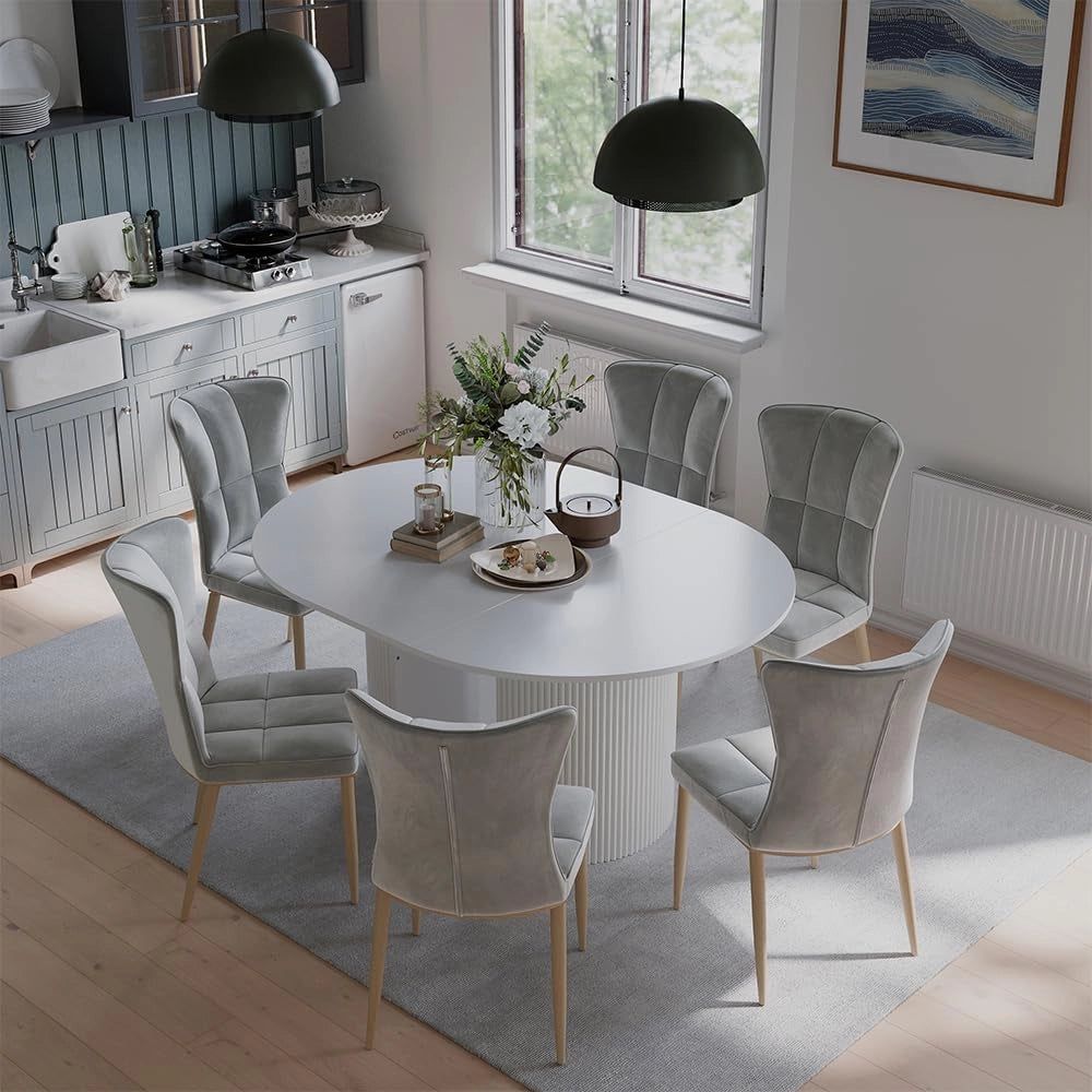tavolo da pranzo allungabile Calero, Bianco, 120 x 60 cm Estensibile