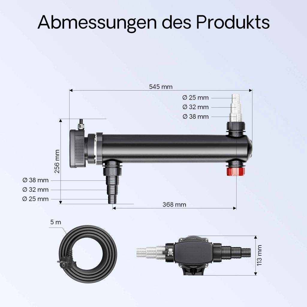 CUV-324 Chiarificatore acqua per laghetti Filtro luminoso 24W