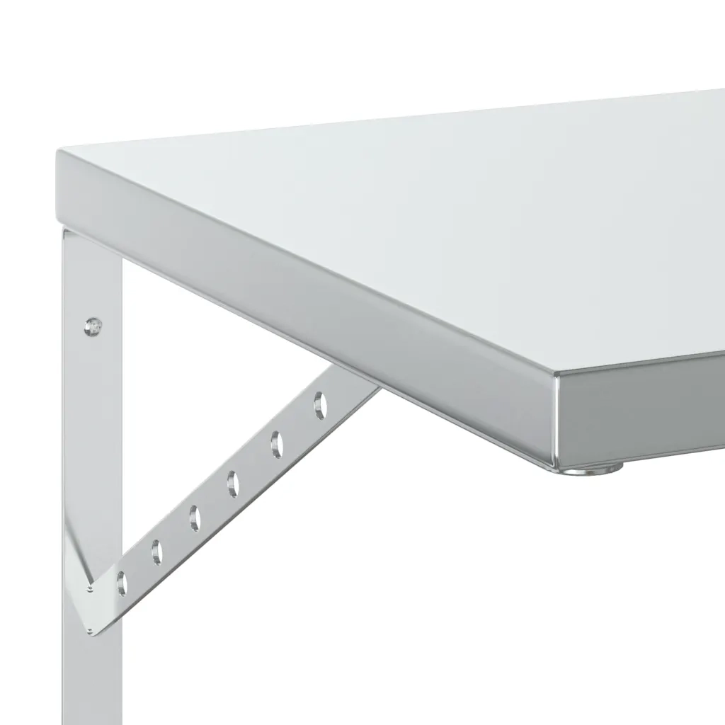 vidaXL Mensole a Muro 2 pz 50x40 cm Argento in Acciaio Inossidabile