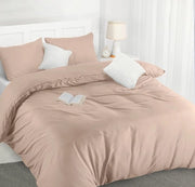 Set di copriletto microfibra soffice 200x200cm - Beige - Inclusi cuscini 50x75cm per tessuti da letto di lusso