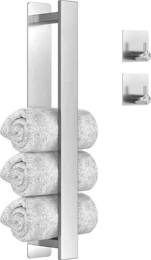 Asciugamani da bagno con supporto in acciaio inossidabile con due ganci multiriflessi per la stanza da bagno