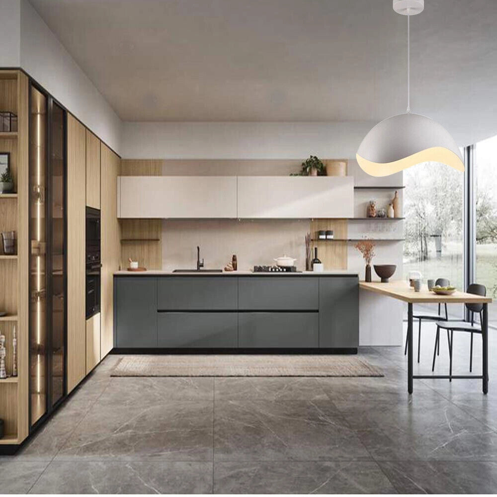 Trade Shop - Lampadario A Sospensione Contemporaneo E27 Lampada Pendente Cucina Isola Soggiorno A23 - Bianco