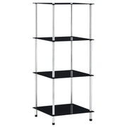 Scaffale a 4 Livelli Nero 40x40x100 cm in Vetro Temperato cod mxl 6508