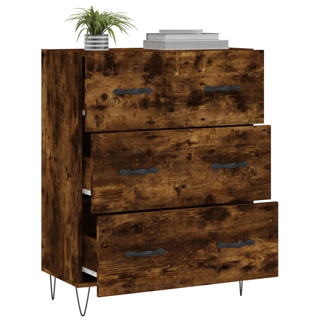 Credenza Rovere Fumo 69,5x34x90 cm in Legno Multistrato 827849