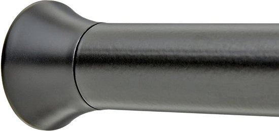 Douchegordijnstang retrattile per fissaggio - 91 a 137 cm nero - Accessori per la stanza da bagno douchestang retrattile