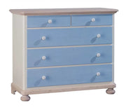 Como 5 cassetti in legno azzurro miele l.118 p.52 h.99 (2210) - Mobili 2G