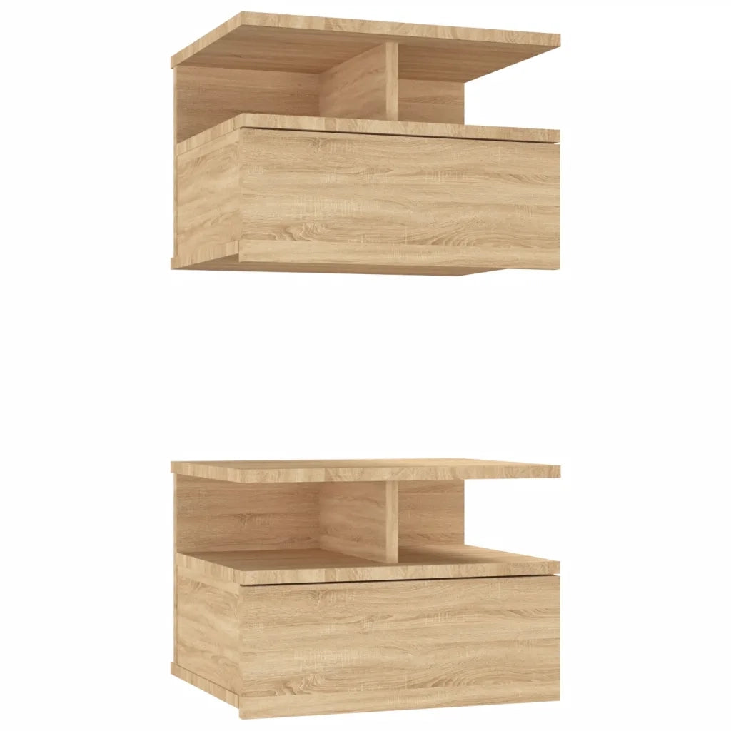Comodini Pensili 2pz Rovere Sonoma 40x31x27cm Legno Multistrato 800412
