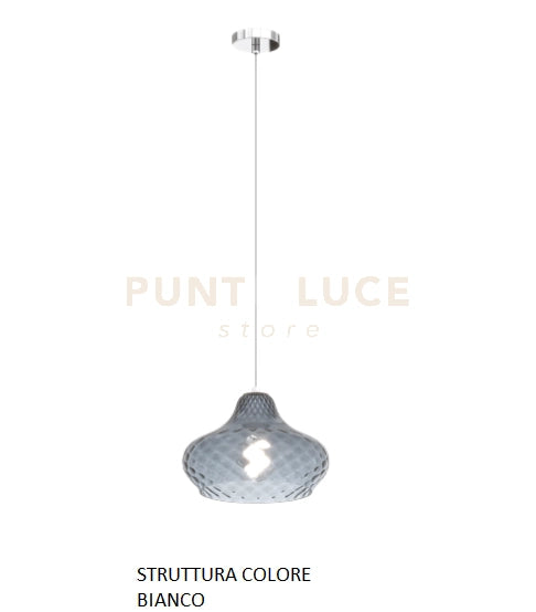 SOSPENSIONE BIANCO 1 LUCE VETRO PICCOLO ZAFFIRO 1191BI-SP-ZA