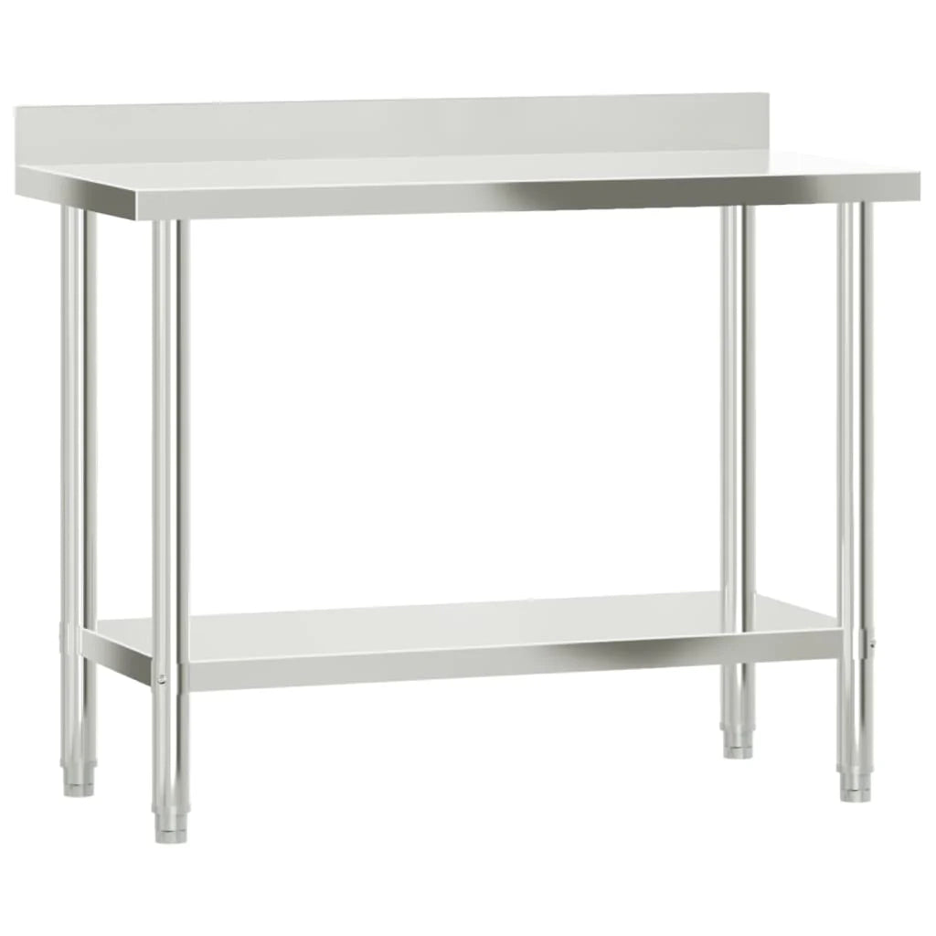 Tavolo da lavoro professionale da cucina con ripiano 110 x 55 x 150 cm acciaio inox 02_0045422
