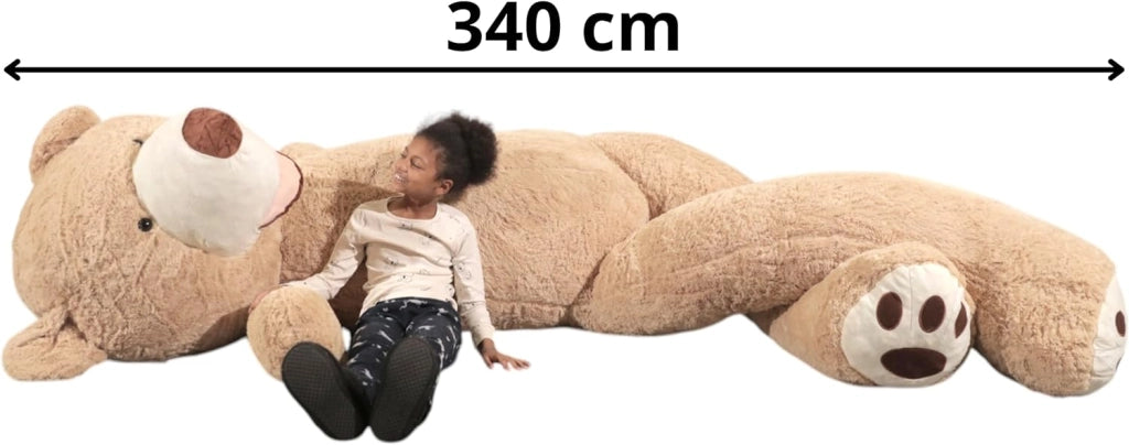 Orso Peluche Gigante 340cm - Fabbricato in Francia, Certificato CE - Morbido e Soffice, Abbracci Garantiti - Orsacchiotto di Peluche Grande Perfetto per Compleanni e Altre Celebrazioni