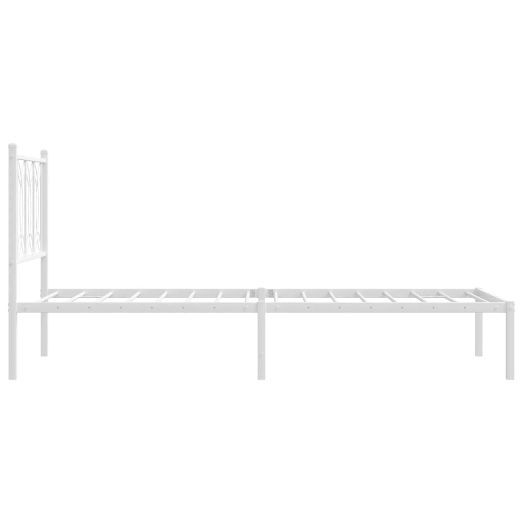 Giroletto senza Materasso con Testiera-Struttura Letto Metallo Bianco 75x190 cm 886402