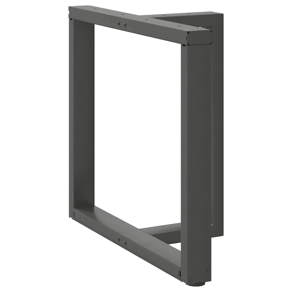 Set di 2 gambe per tavolo da pranzo a forma di T 80 x 35 x 72 cm con piedini regolabili design moderno acciaio antracite 02_0057328