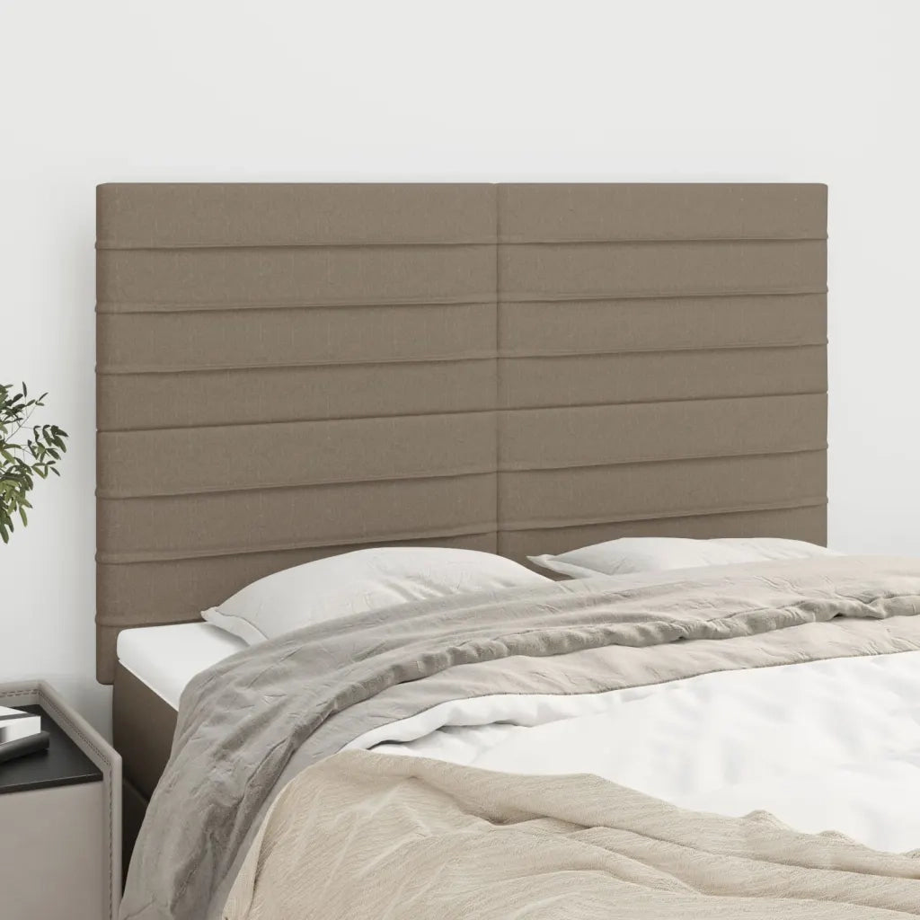 Testiera | Testata per letto Tortora 144x5x118/128 cm Tessuto