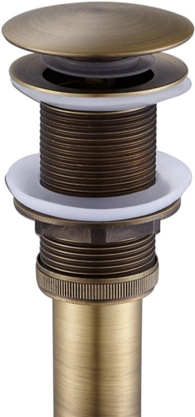 Blocco di scarico - Stopper per scarico - Stopper per vasca da bagno - Filtro per doccia - messina - dorata - Pop-up - senza sovrappioggia - Previene capelli e rifiuti nel scarico - per fori di montaggio 44-50 mm