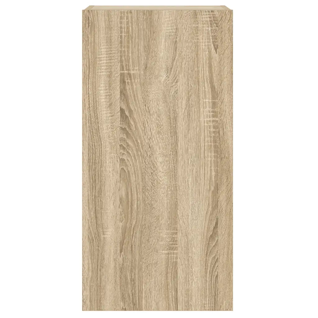 Mobile TV a Parete con Luci LED-Mobile TV a Muro Rovere Sonoma 40,5x35x80 cm