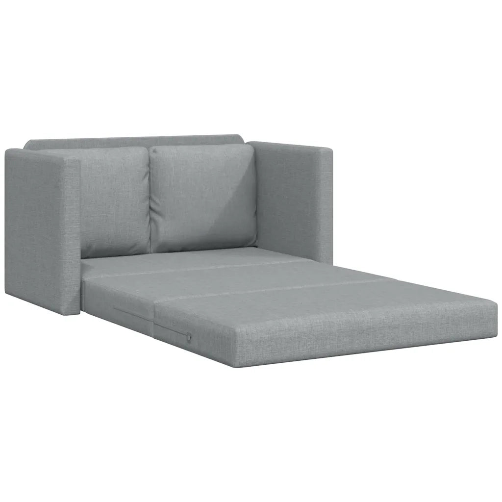 Divano Letto da Terra 2 in 1 Grigio Chiaro 112x174x55cm Tessuto