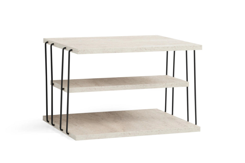 Tavolino in legno "Lifon" - 50 x 40 x 33 cm - Travertino