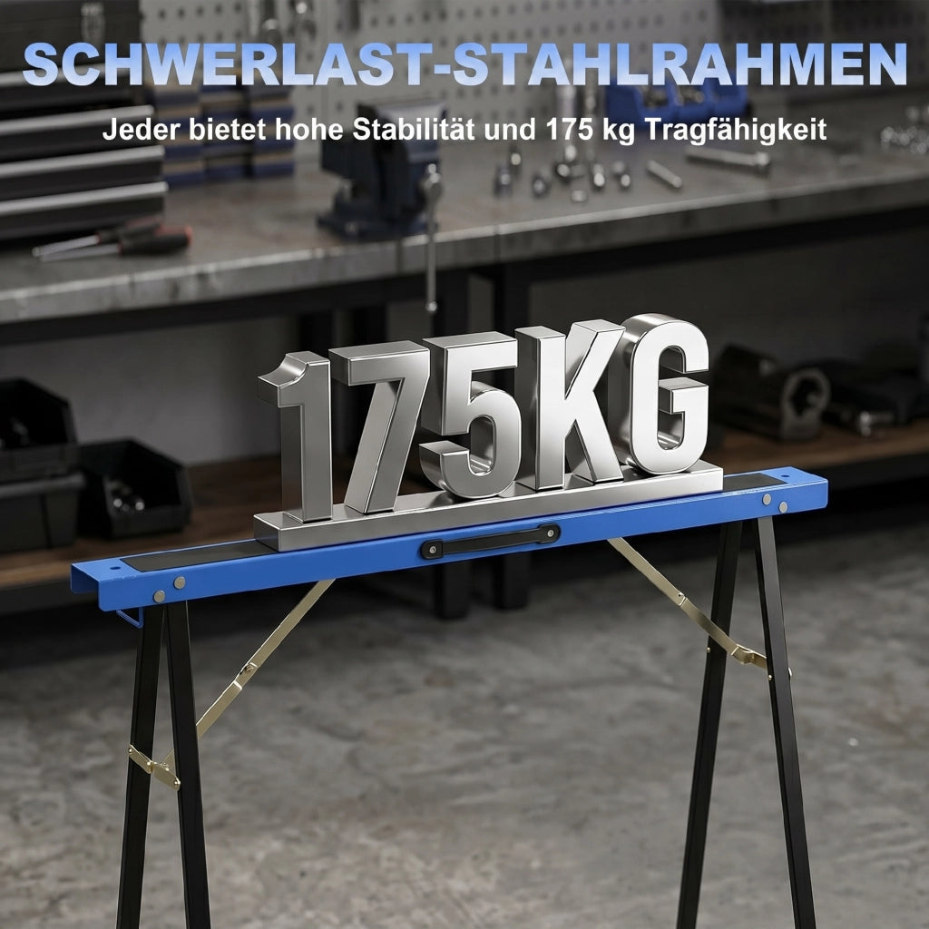 Cavalletto da carpentiere pieghevole ¨C zephmum ¨C Blu e Nero